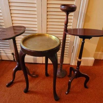 Four Classic Small Pedestal Tables From The Mid Century