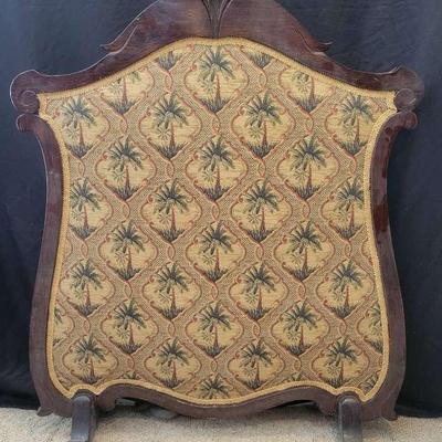 Vintage French Wood Fireplace Screen
