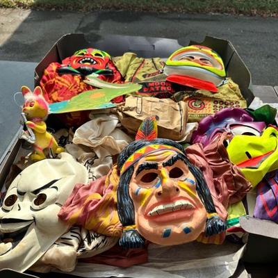 Vintage creepy  Halloween masks 
