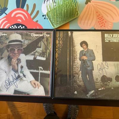 Autographed Elton John Greatest Hits Vinyl Record and Autographed Billy Joel 52nd Street Vinyl Record