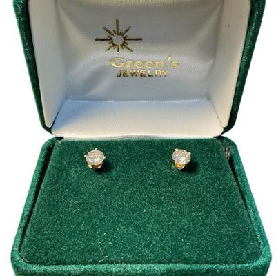 14k Gold 4mm Diamond / Moissanite Stud Earrings 