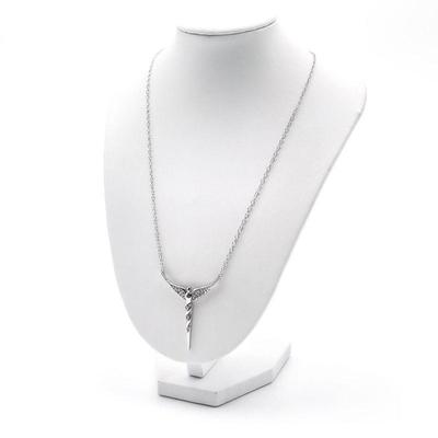 Lavaggi Sterling Silver Illuminated Angel Pendant Necklace