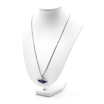 925 Sterling Silver Evil Eye Rhinestone Pendant Necklace