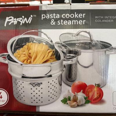 Parini 5-Quart Stainless Steel Pasta Cooker & Steamer
