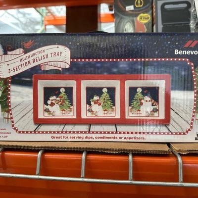 Benevolence 3-Section Relish Tray with Holiday Design