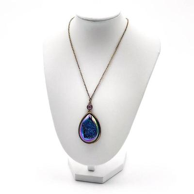 Titanium Aura Druzy Pendant Necklace