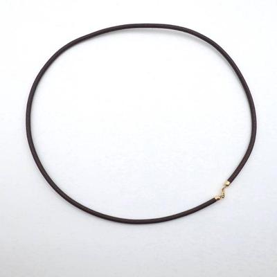 Brown Leather Necklace with Gold-Tone Clasp