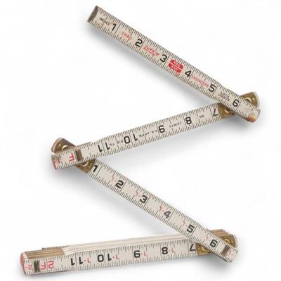Vintage Lufkin 066D 6ft Red-End Wood Folding Ruler