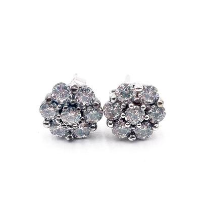 ESPO 925 CZ Floral Stud Earrings