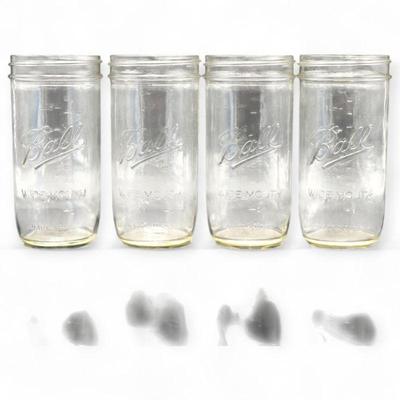 Lot of 4 Ball Wide Mouth Quart Canning Jars
