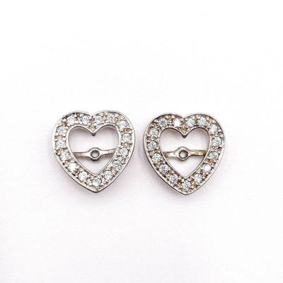 Sterling Silver Heart-Shaped CZ Earring Settings