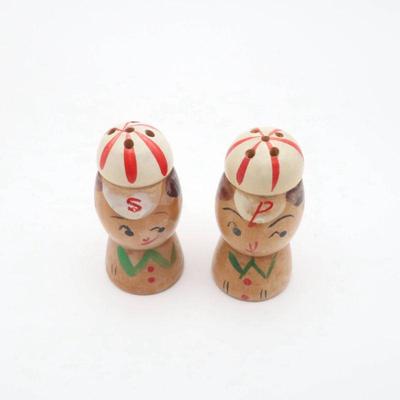 Japanese Kokeshi Wooden Salt and Pepper Shakers