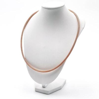 Milor Italy 925 Rose Gold-Tone Mesh Chain Necklace