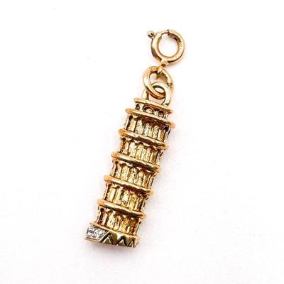 MEDA 925 Gold-Tone Leaning Tower of Pisa Charm