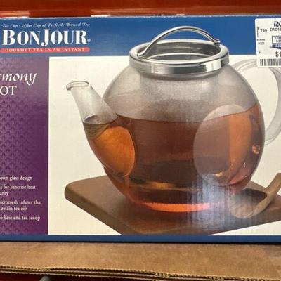 BonJour Harmony Glass Teapot with Bamboo Base
