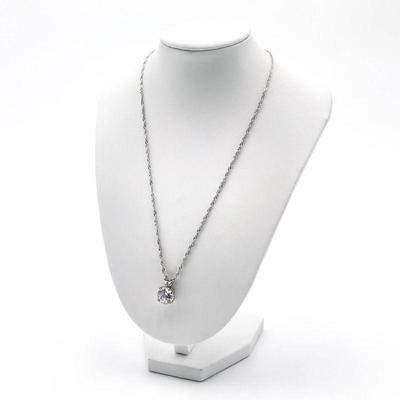 Sterling Silver Solitaire Pendant Necklace