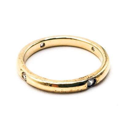 925 Italy Gold-Tone Ring with Diamond Accents Size 8.