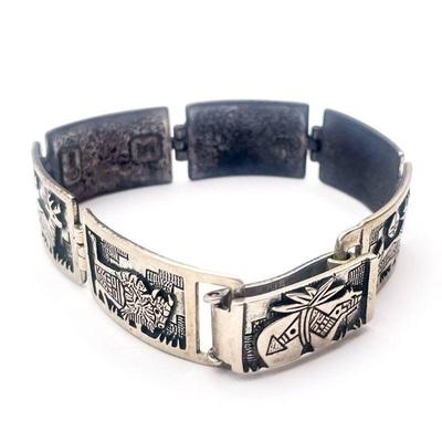 RMT Carolyn Pollack & Roderick M. Tenorio Sterling Silver Zuni Panel Bracelet