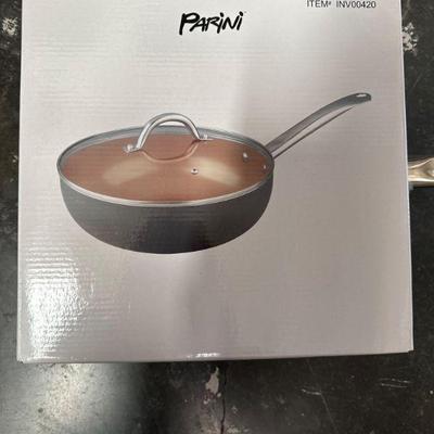 Parini 11″ Copper Nonstick Wok with Lid