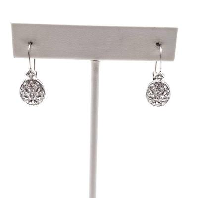 Pair of 925 Sterling Silver Beaded Drop Earrings