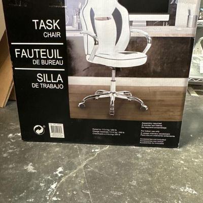 White and Chrome Adjustable Office Task Chair