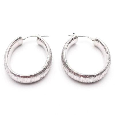 925 Sterling Silver Textured Hoop Earrings