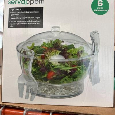 Servappetit 6-Piece Clear Salad Serving Set
