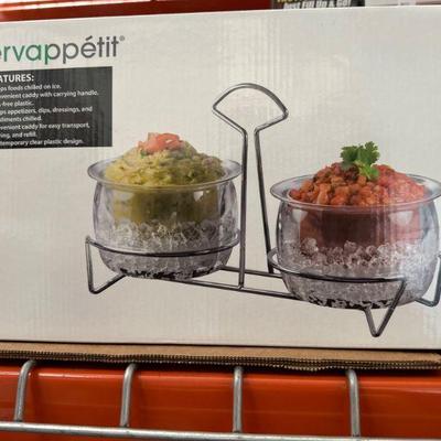 Servappetit Chilled Serving Bowls with Metal Caddy