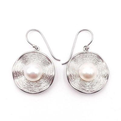 925 Sterling Silver Drop Earrings with Freshwater Pearls