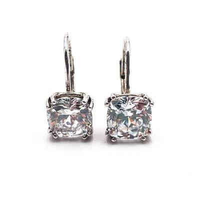 Cubic Zirconia and Sterling Silver Drop Earrings
