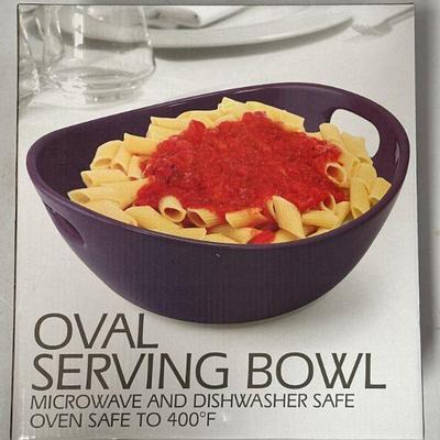 Purple Oval Serving Bowl, Microwave and Oven Safe