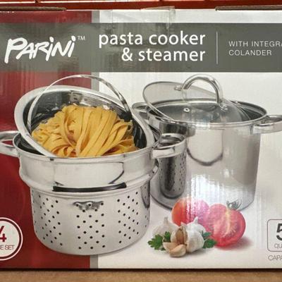 Parini 5-Quart Pasta Cooker & Steamer 4pc Set