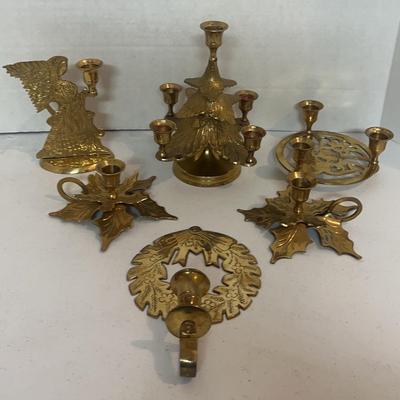Assortment of Brass Candleholders