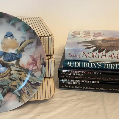 Three W. S. George Bird-Themed Collectors Plates & Books