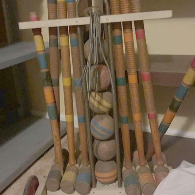 Vintage Wooden Croquet Set