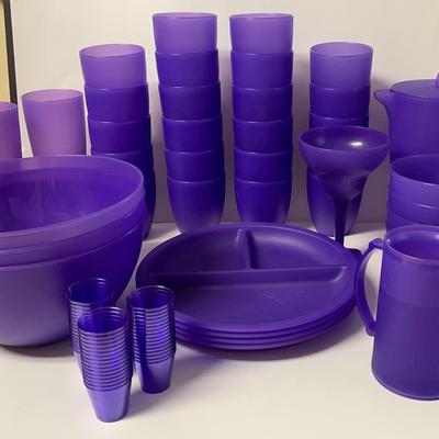 Collection of Purple Plastic Party Ware