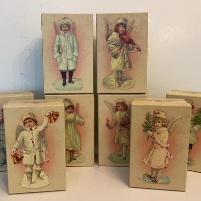 Set of Victorian-Style Ceramic Angel Ornaments