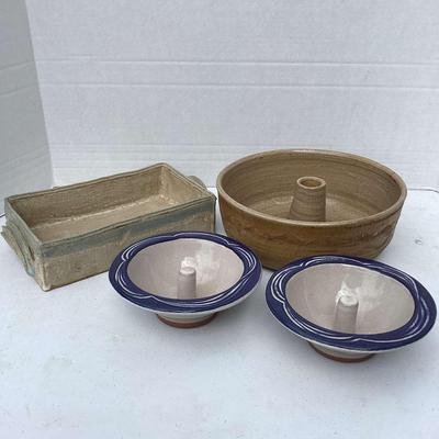 Handmade, Blue And Brown-Toned Pottery And Stoneware Bakeware