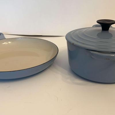  Powder Blue Skillet And Small Le Creuset Dutch Oven