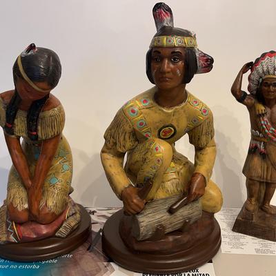 Three Signed Artisan Ceramic Native American Figures