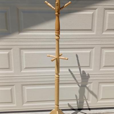 Light Brown Wooden Coat Rack