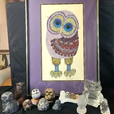 Framed Print "Purple Hoot" and Owl Collection 