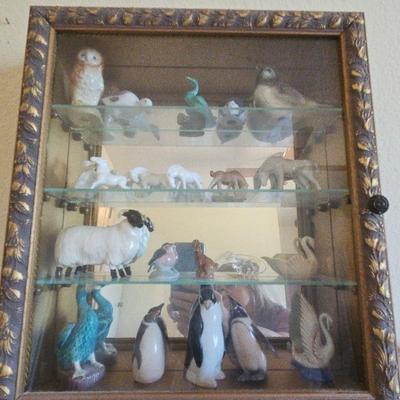 Hanging Display Case with Miniature Figurines