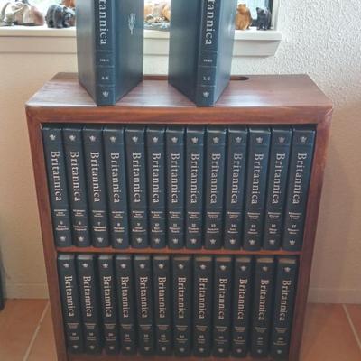 Incomplete Encyclopedia Britannica Set With Book Case