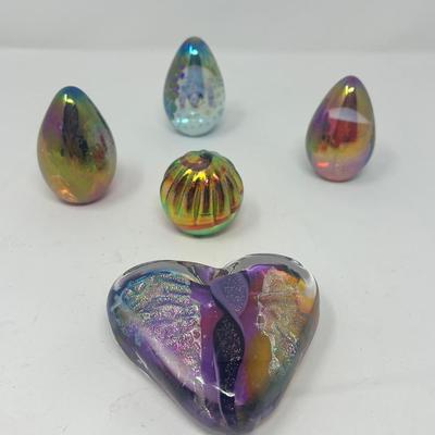 Glass Egg Paperweights  And More