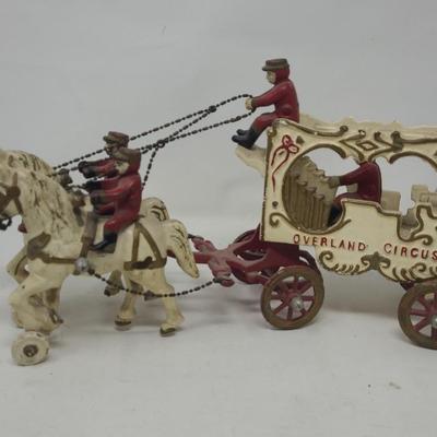 Cast Iron Overland Circus Horse Drawn Carraige
