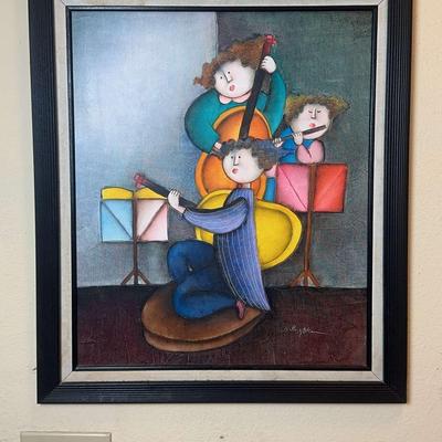 Joyce Roybal ‘Musical Ladies’ Print And Paint Signed 