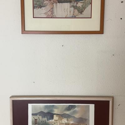 Robert Johnson ‘Taos Pueblo’ Signed Print (138/500) and Frank Lloyd Wright ‘Kaufmann House’ Print