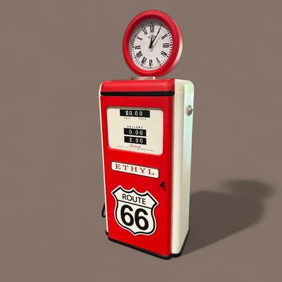 Retro Gas Pump Cabinet W/ Clock 