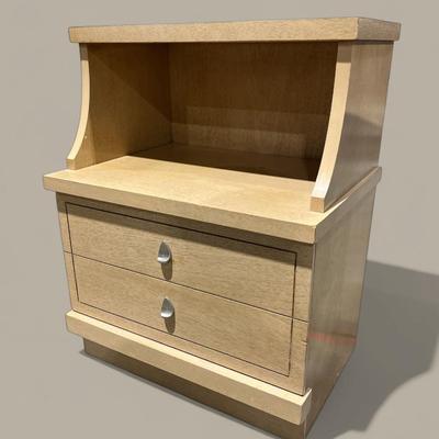 Vintage MCM Blonde Nightstand 